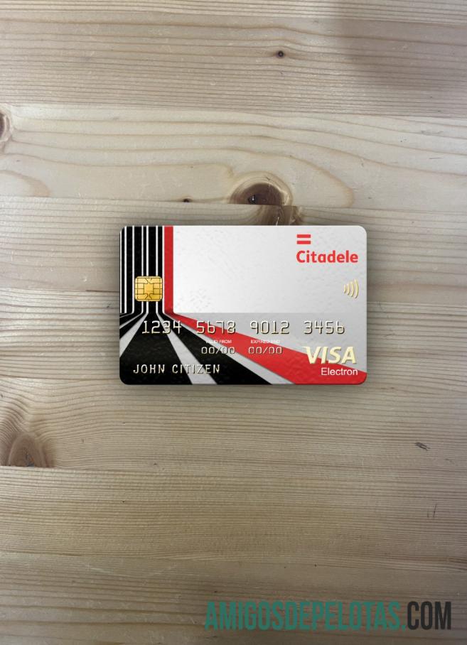 Lituânia (Litva) Citadele Bank Visa Electron Card Photolook Front exemplo real